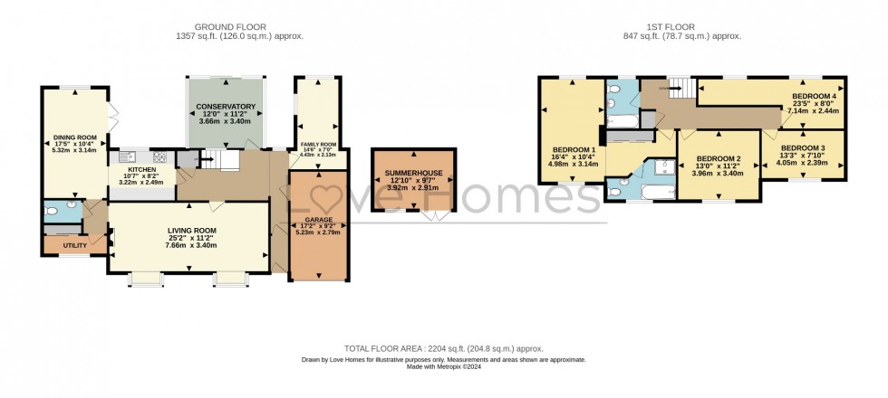 Floorplan for Elmwood Crescent, Flitwick