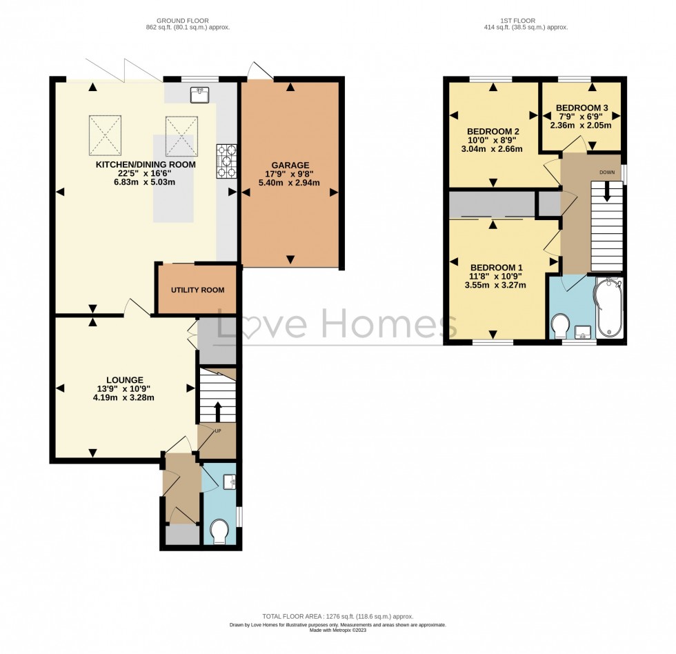 Floorplan for Tythe Barn Close, Westoning