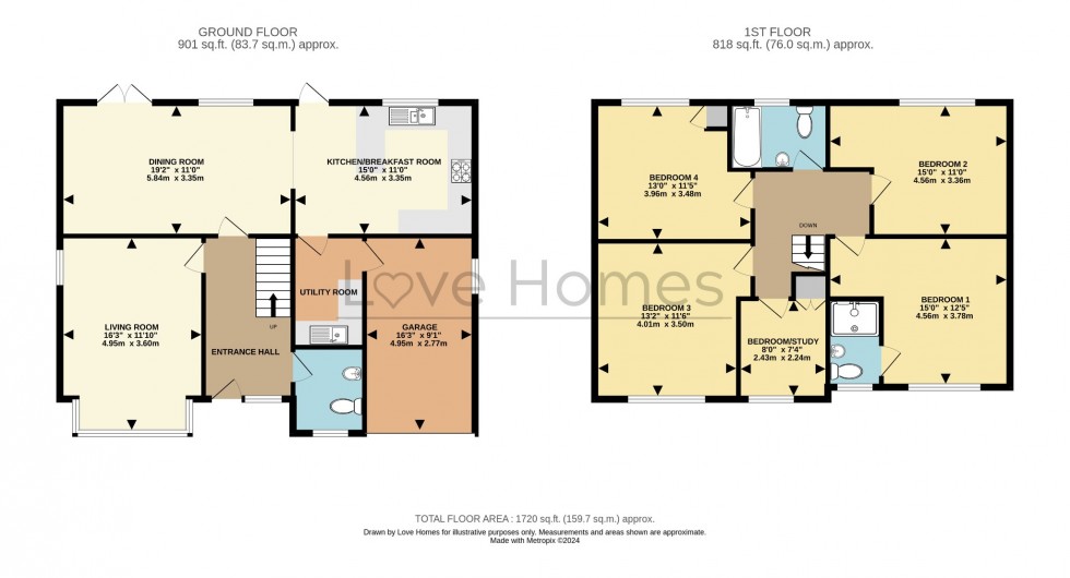 Floorplan for Glebe Avenue, Flitwick