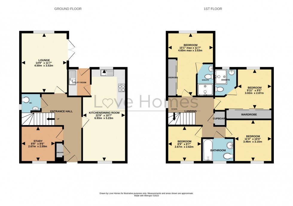 Floorplan for Falldor Way, Ampthill