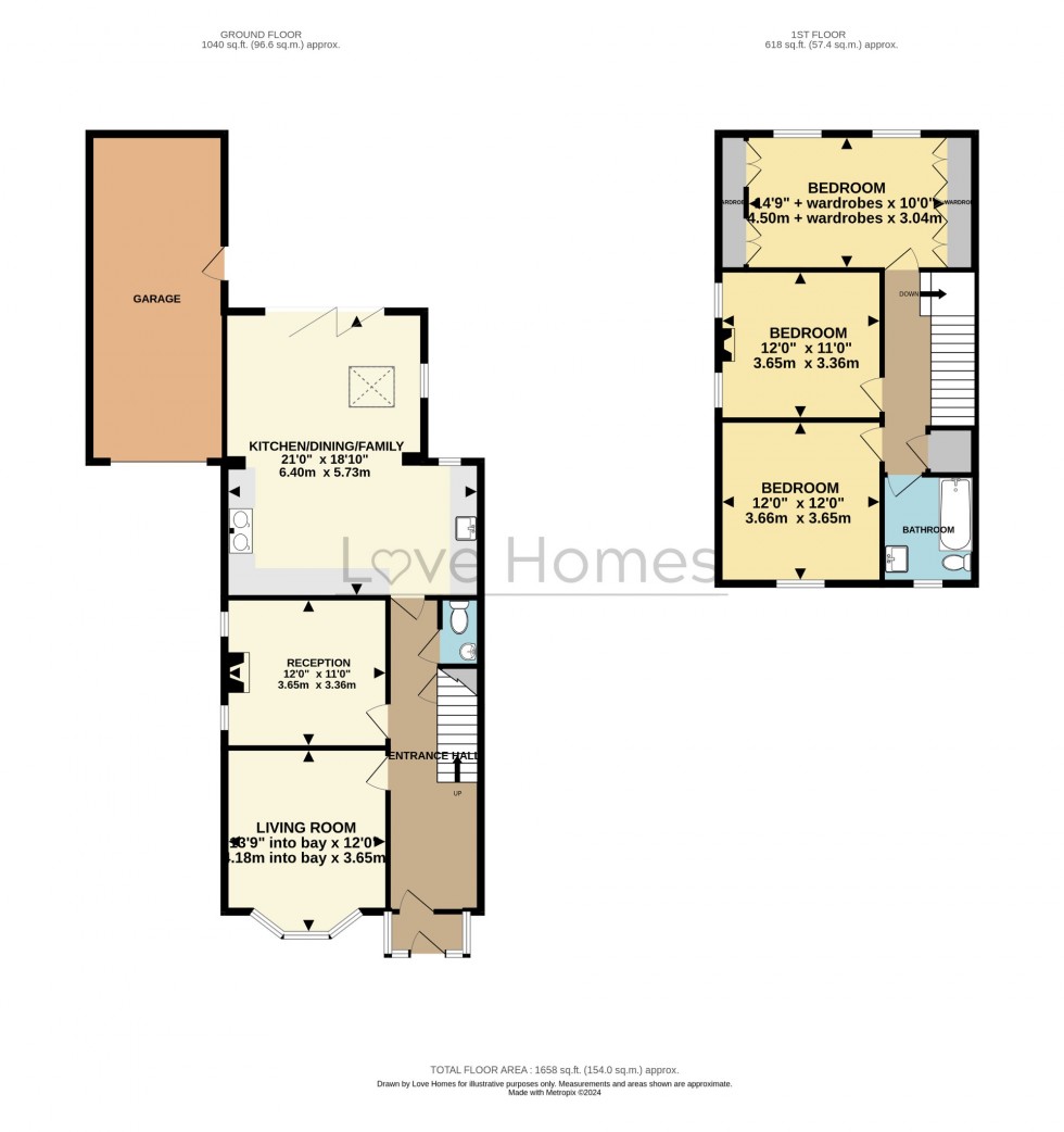 Floorplan for High Street, Clophill