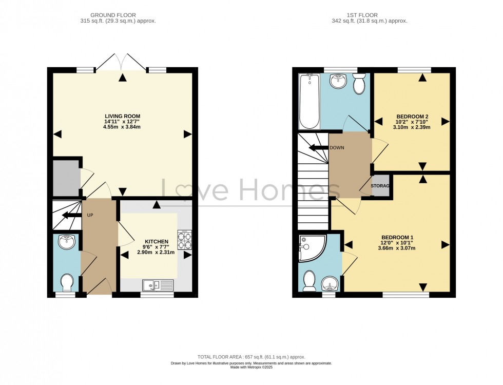 Floorplan for Robinson Avenue, Houghton Conquest