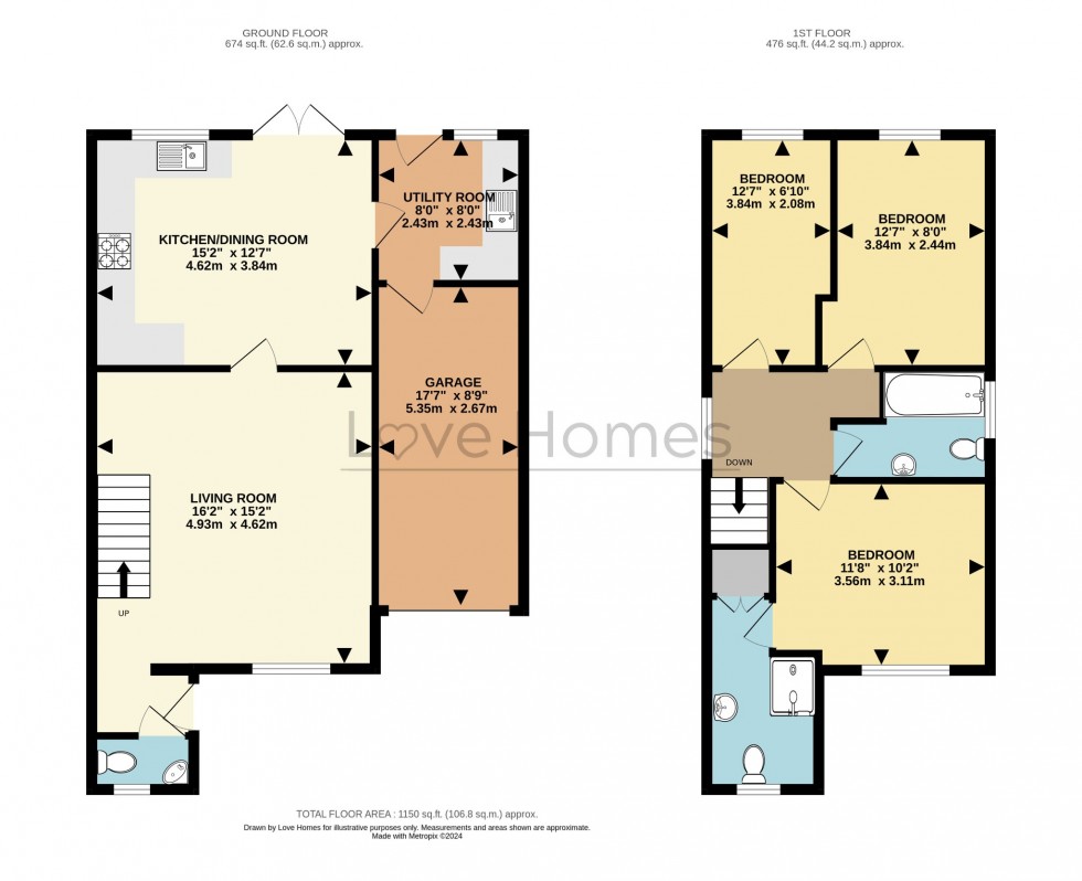 Floorplan for Ampthill Road, Flitwick