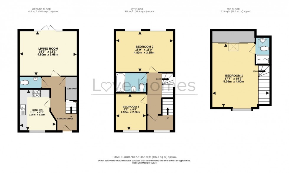 Floorplan for Austen Avenue, Flitwick