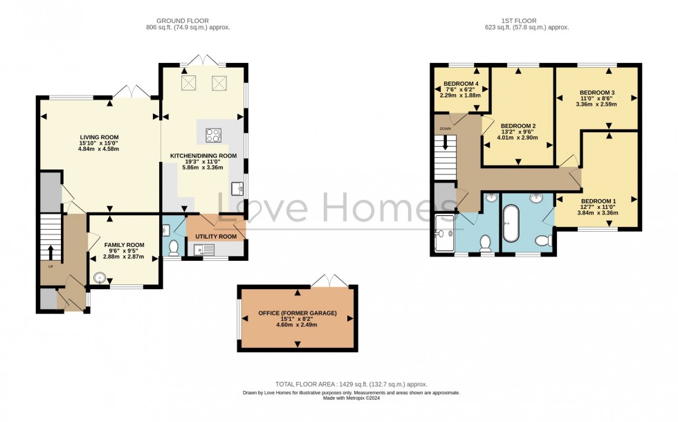 Floorplan for Fir Tree Close, Flitwick