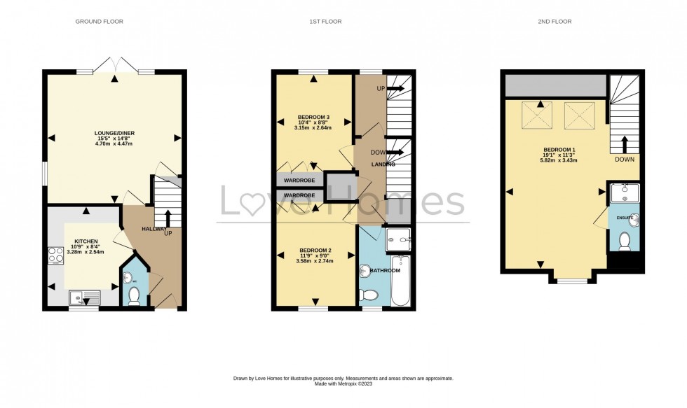 Floorplan for Brooke Piece, Marston Moretaine, Bedford, Bedfordshire, MK43