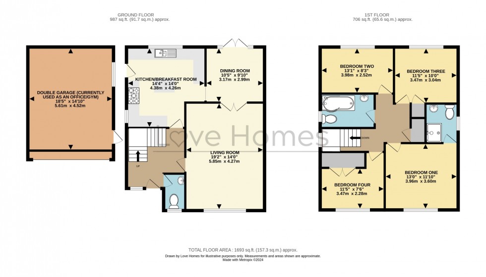 Floorplan for Highlands, Flitwick