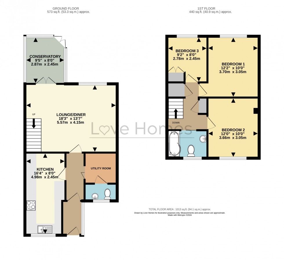 Floorplan for Fir Tree Close, Flitwick