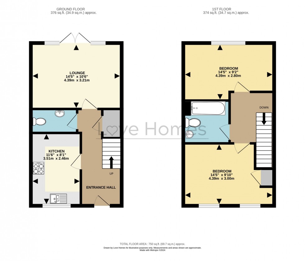 Floorplan for Newton View, Flitwick