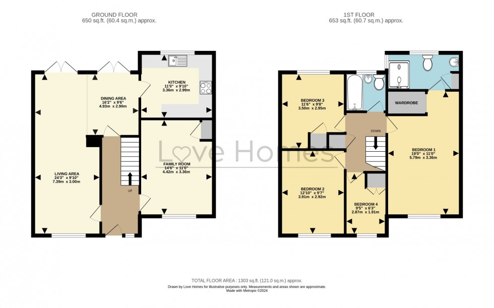 Floorplan for Rosebay Close, Flitwick