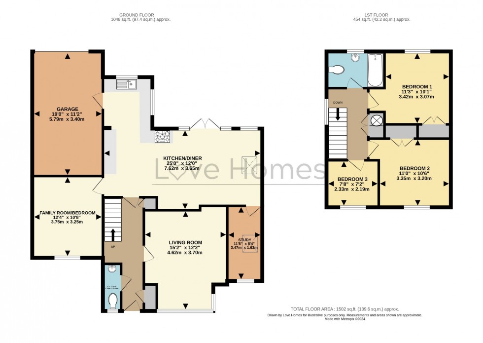 Floorplan for Bluebell Close, Flitwick