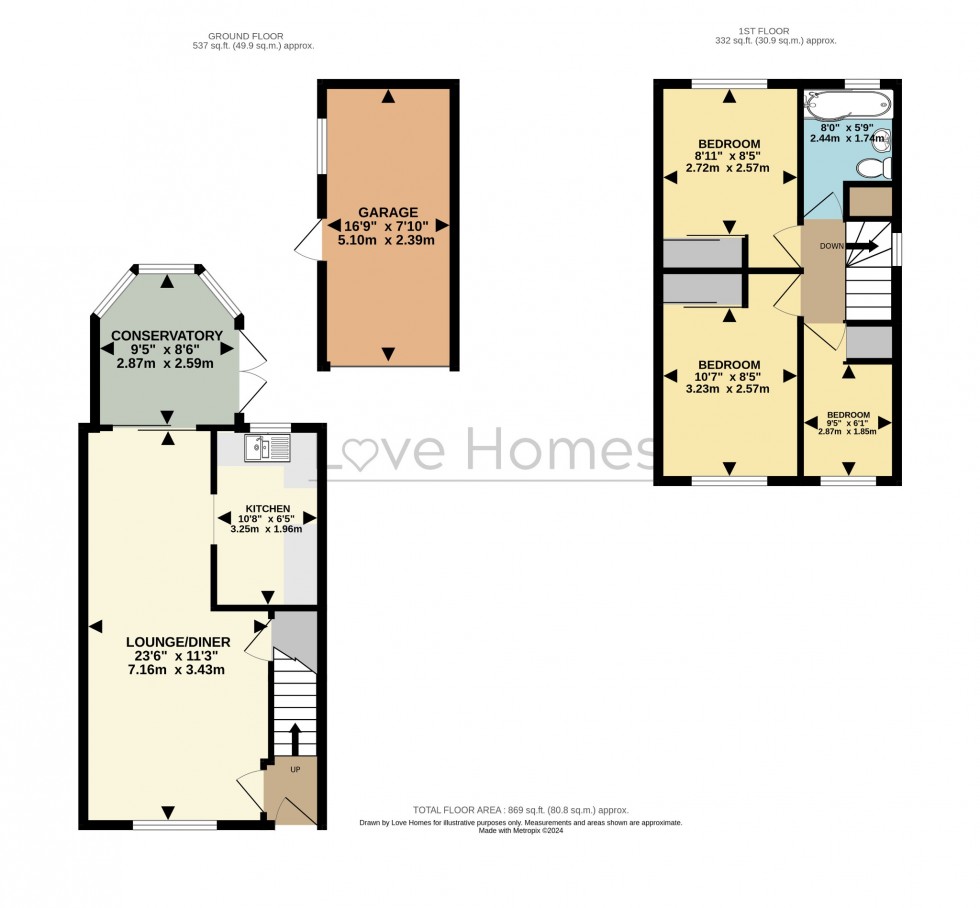 Floorplan for Cherry Close, Houghton Conquest
