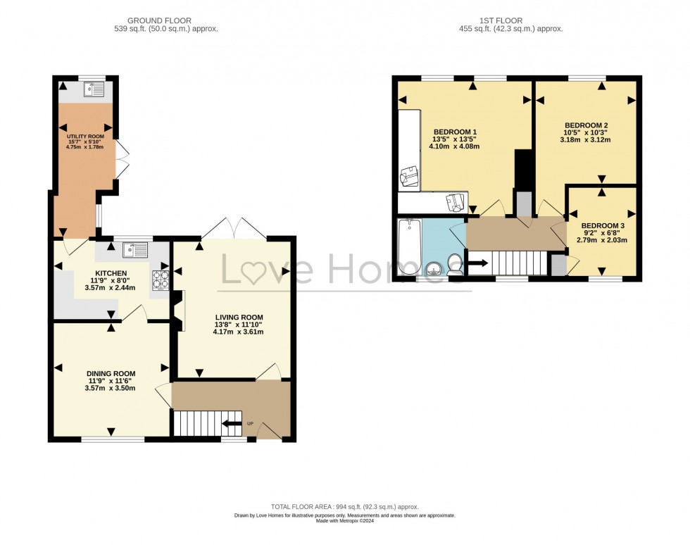 Floorplan for Kingsmoor Close, Flitwick