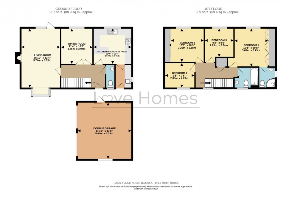 Floorplan for Burghley Close, Flitwick