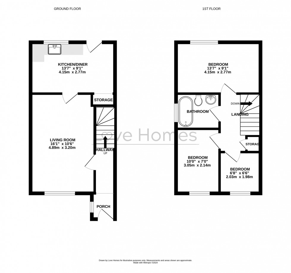 Floorplan for Troon Gardens, Luton, LU2 7GB