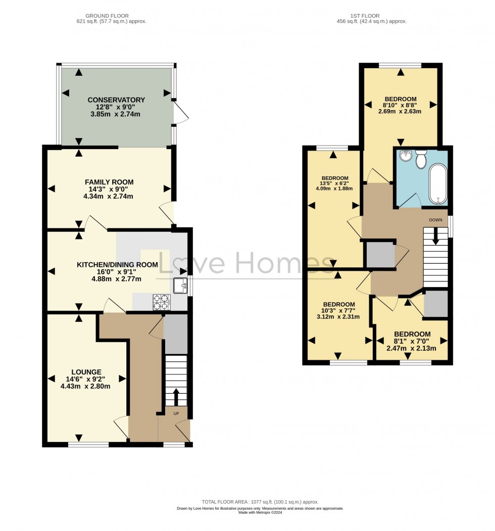 Floorplan for Saxon Close, Flitwick