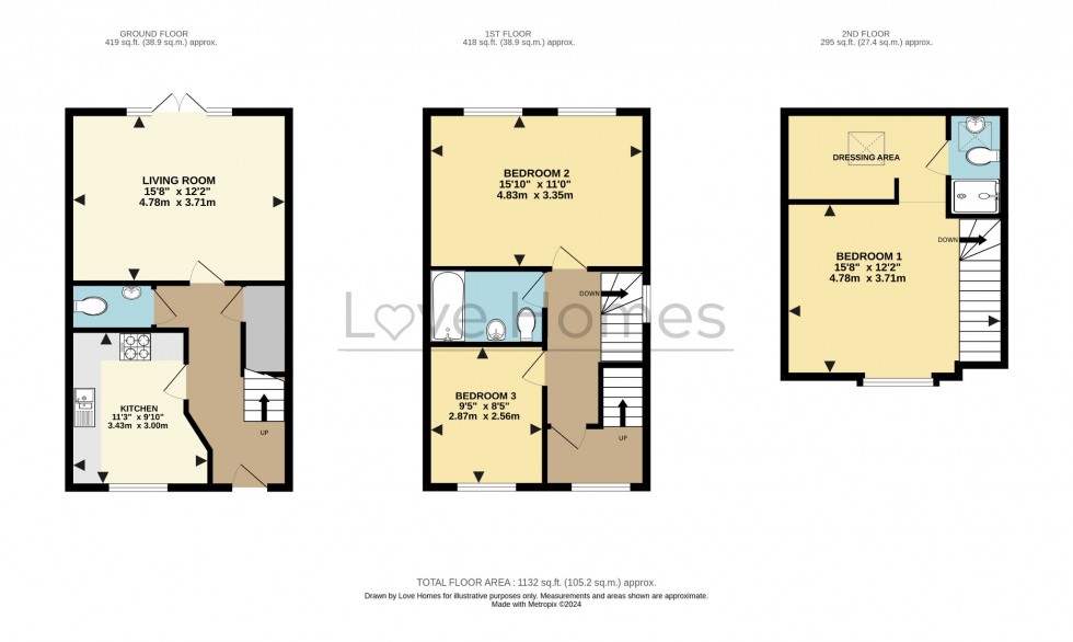 Floorplan for Ryder Way, Flitwick