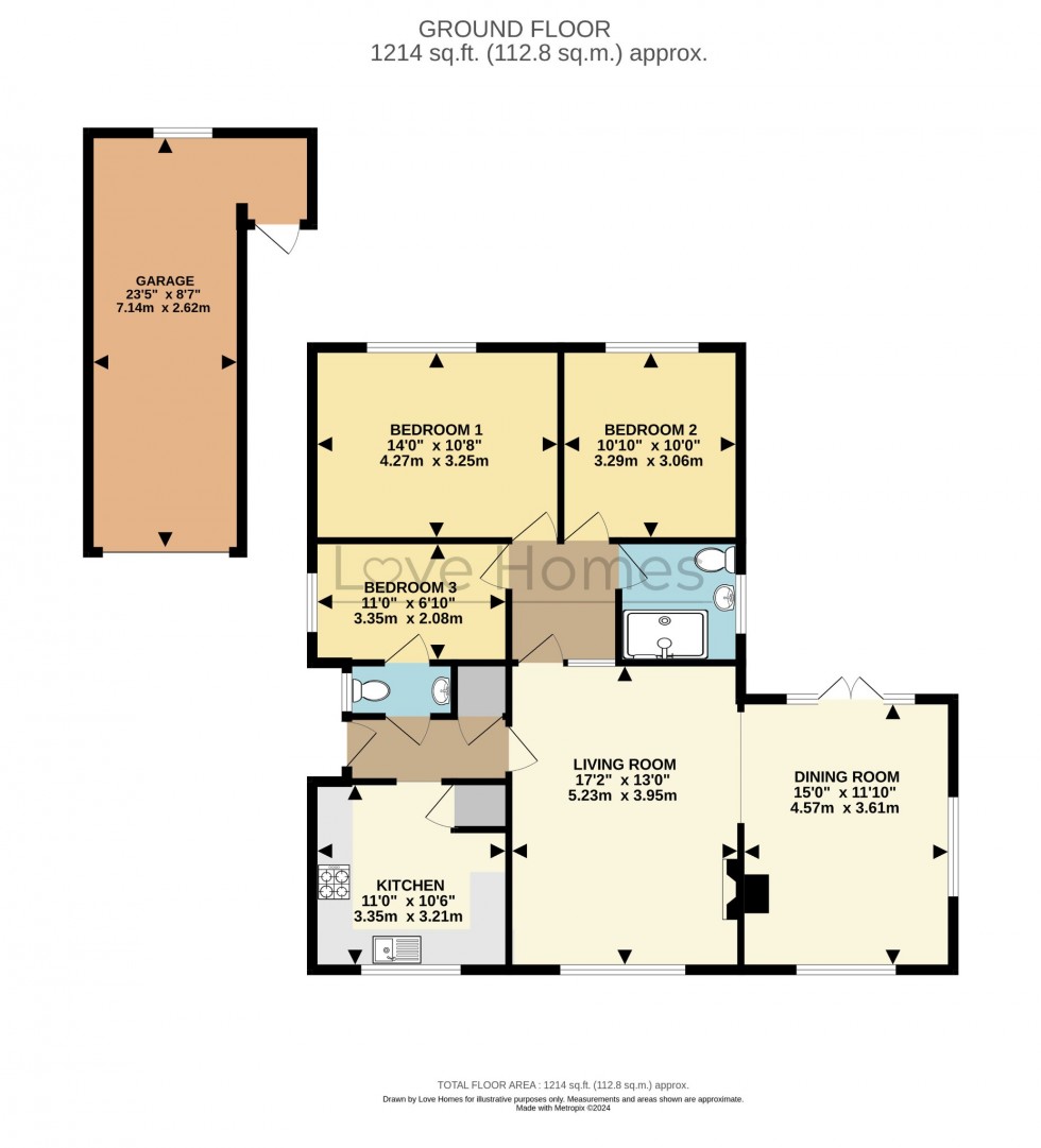 Floorplan for Whinnetts Way, Pulloxhill