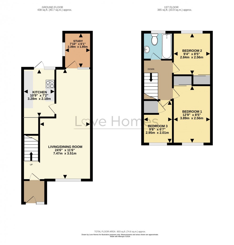 Floorplan for Grasmere Close, Flitwick