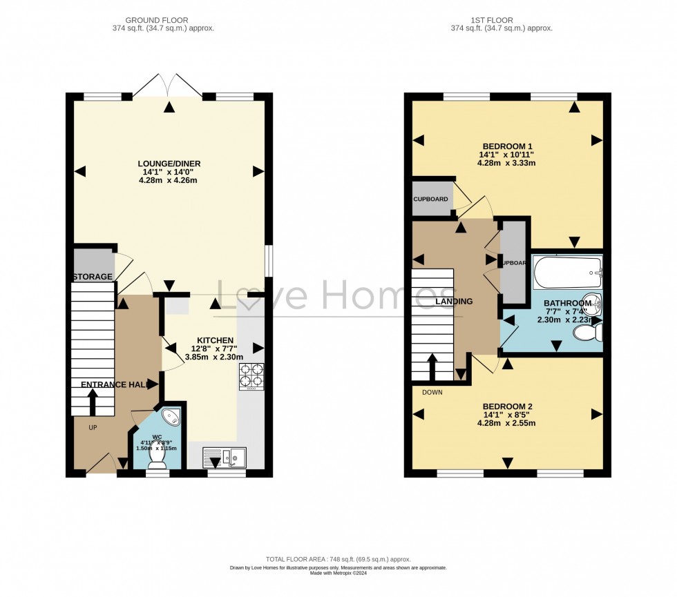 Floorplan for Robinson Avenue, Houghton Conquest