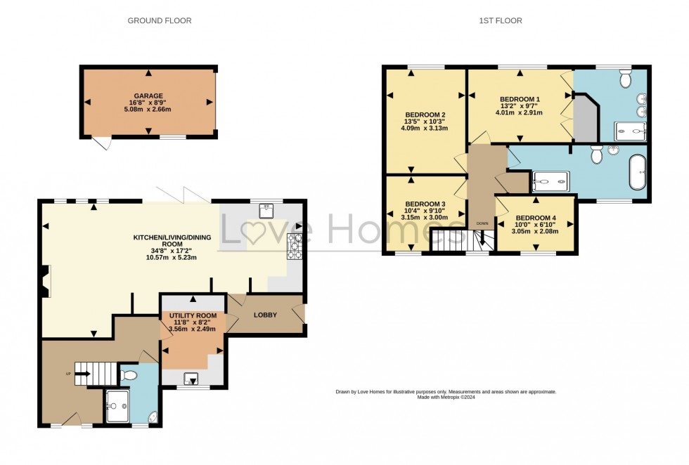 Floorplan for Millards Close, Flitwick, Bedford, Bedfordshire, MK45