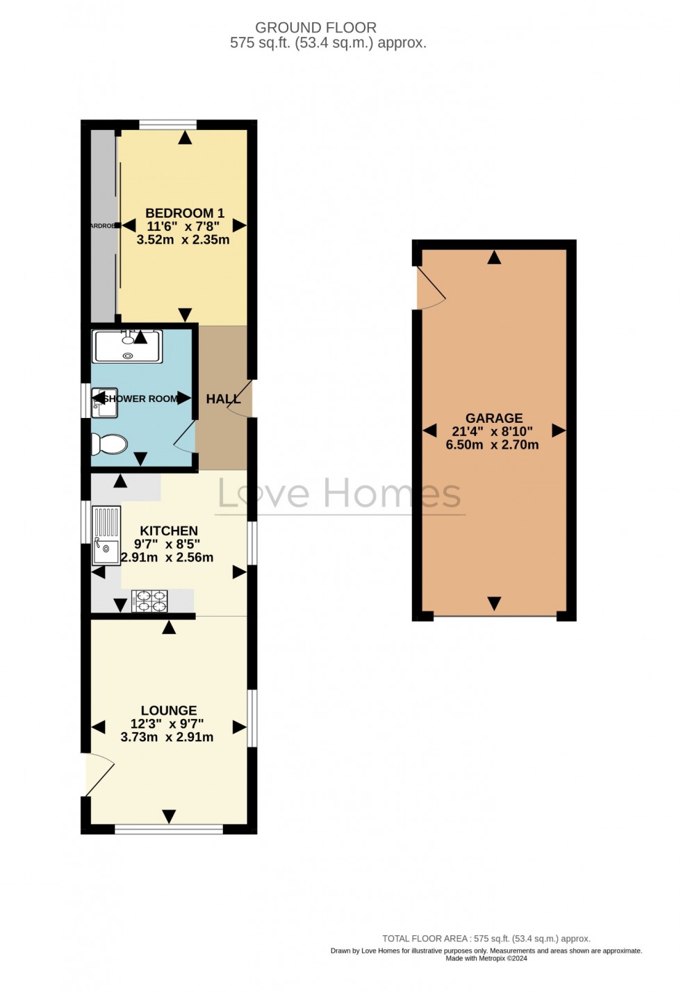 Floorplan for The Beeches, Pine View Park, Maulden