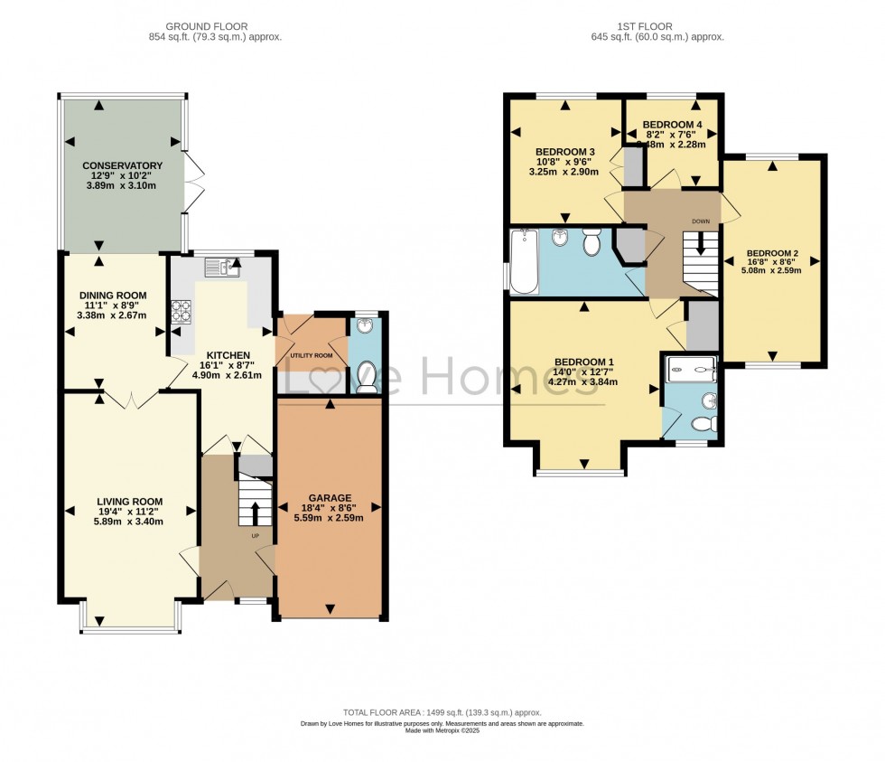 Floorplan for Trafalgar Drive, Flitwick