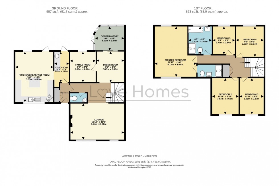 Floorplan for Ampthill Road, Maulden