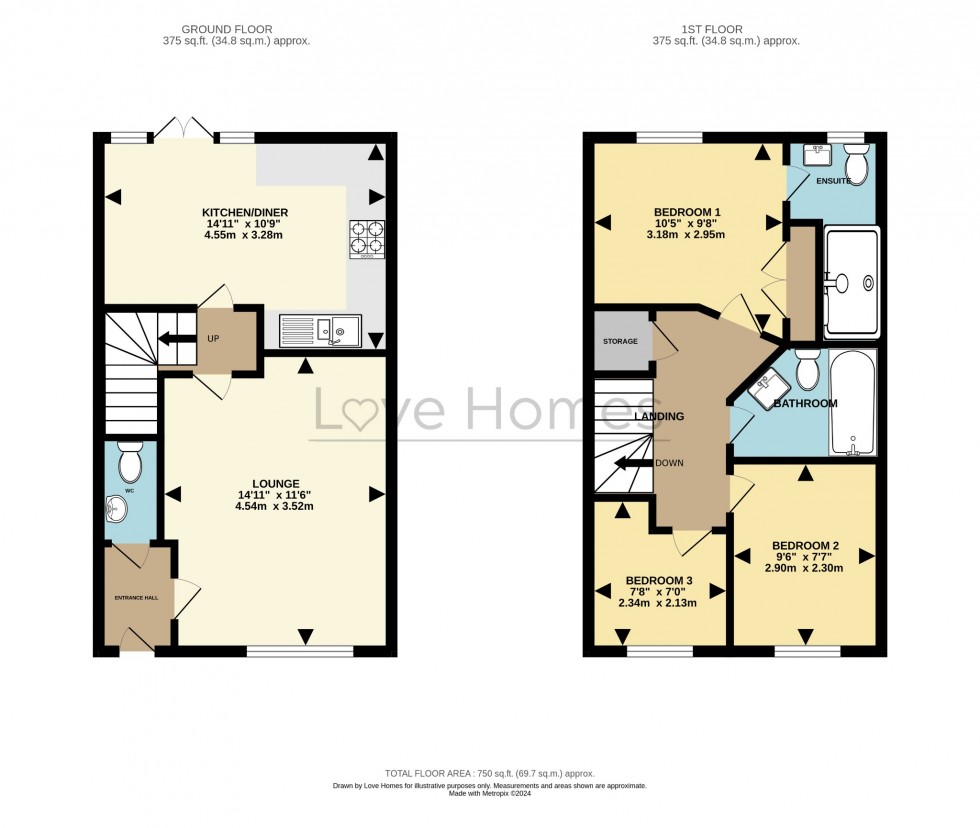 Floorplan for Honey Quest, Stewartby