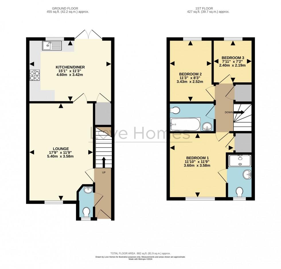 Floorplan for Nottingham Close, Ampthill