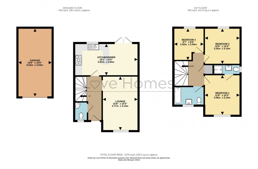 Floorplan for Juniper Drive, Houghton Conquest