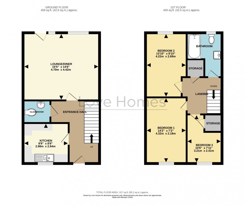 Floorplan for Wagstaff Way, Ampthill