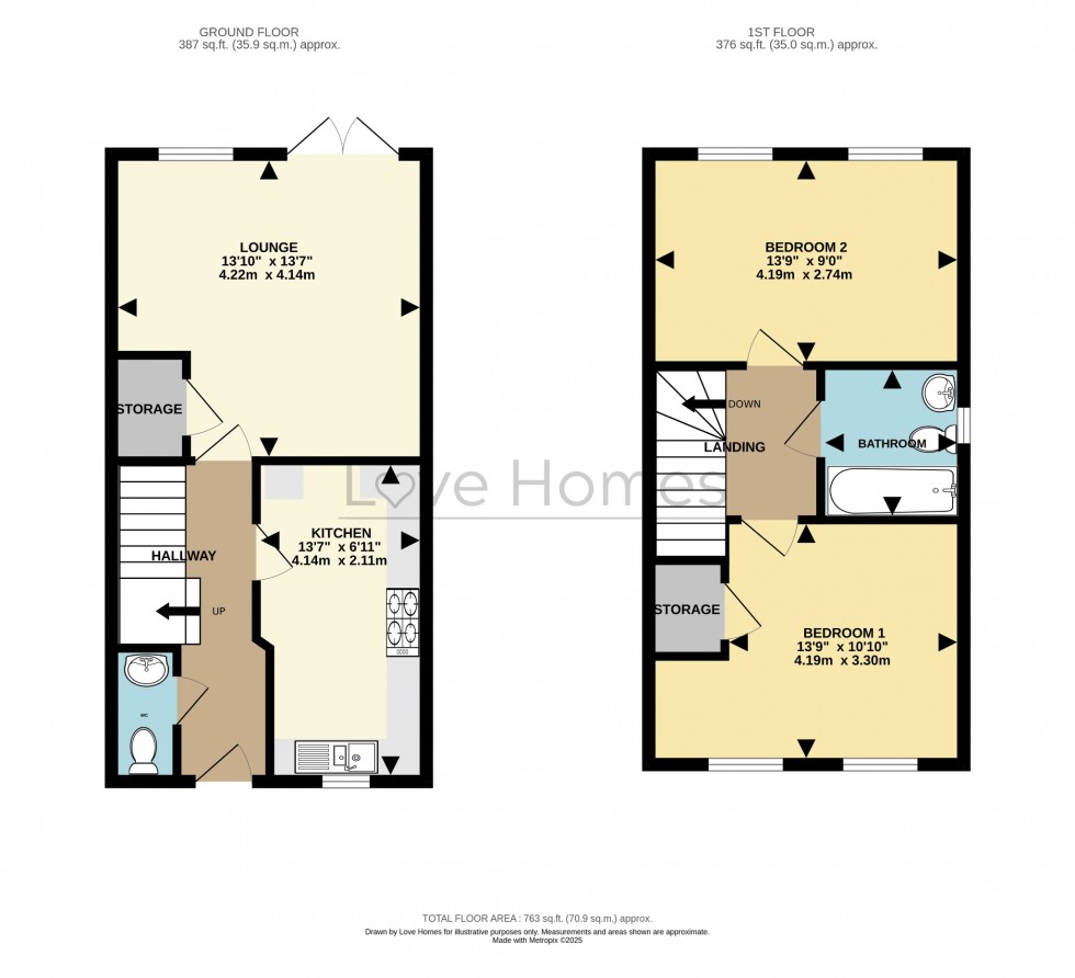 Floorplan for Woodcut Meadows, Houghton Conquest