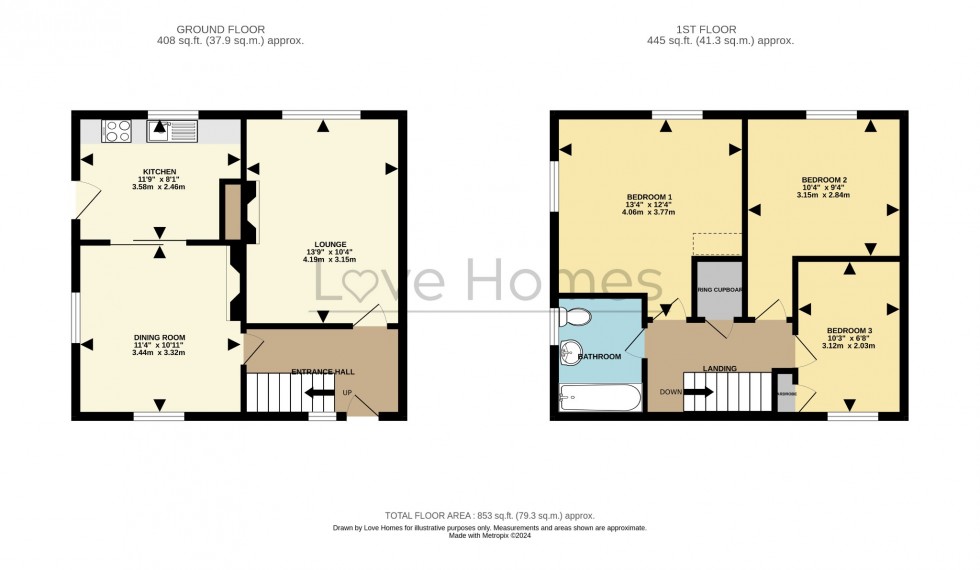 Floorplan for Readshill, Clophill