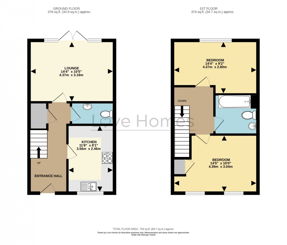 Floorplan for Victoria Grove, Flitwick, Bedford, Bedfordshire, MK45