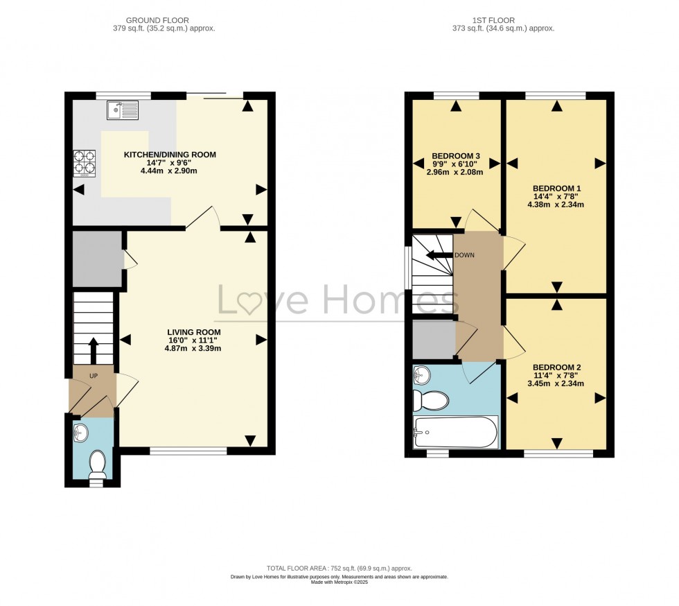 Floorplan for The Meadows, Flitwick