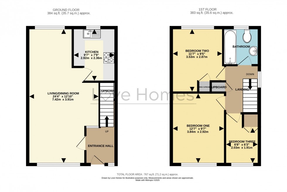 Floorplan for Campion Way, Flitwick,