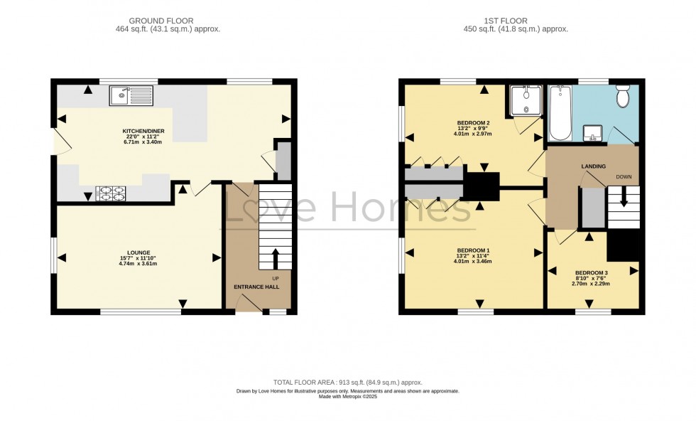 Floorplan for Warren Road, Ampthill