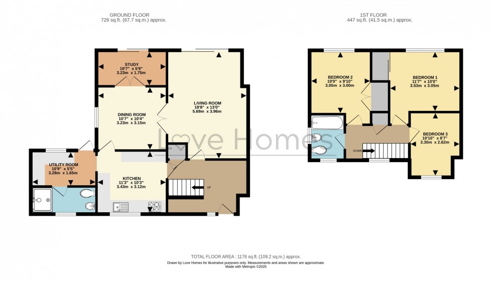 Floorplan for Woodcock Walk, Flitwick