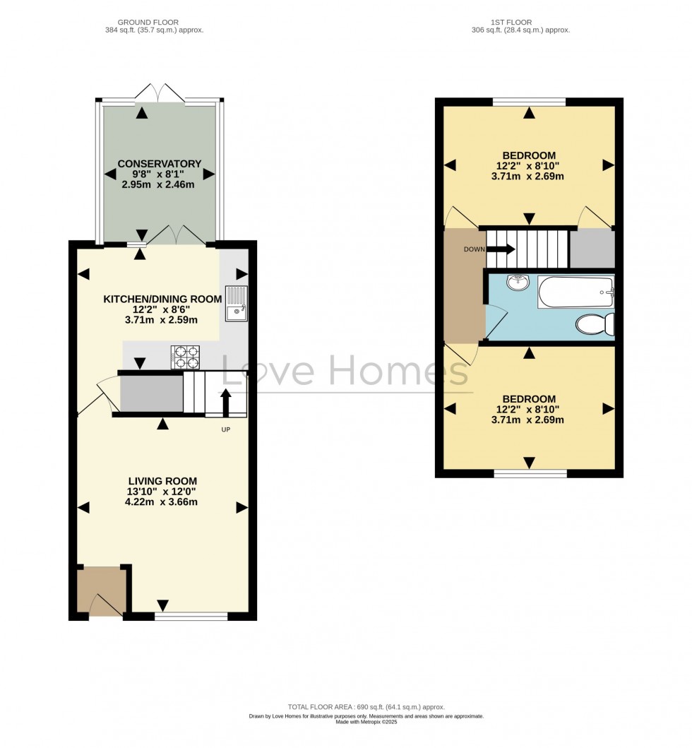 Floorplan for Windermere Close, Flitwick