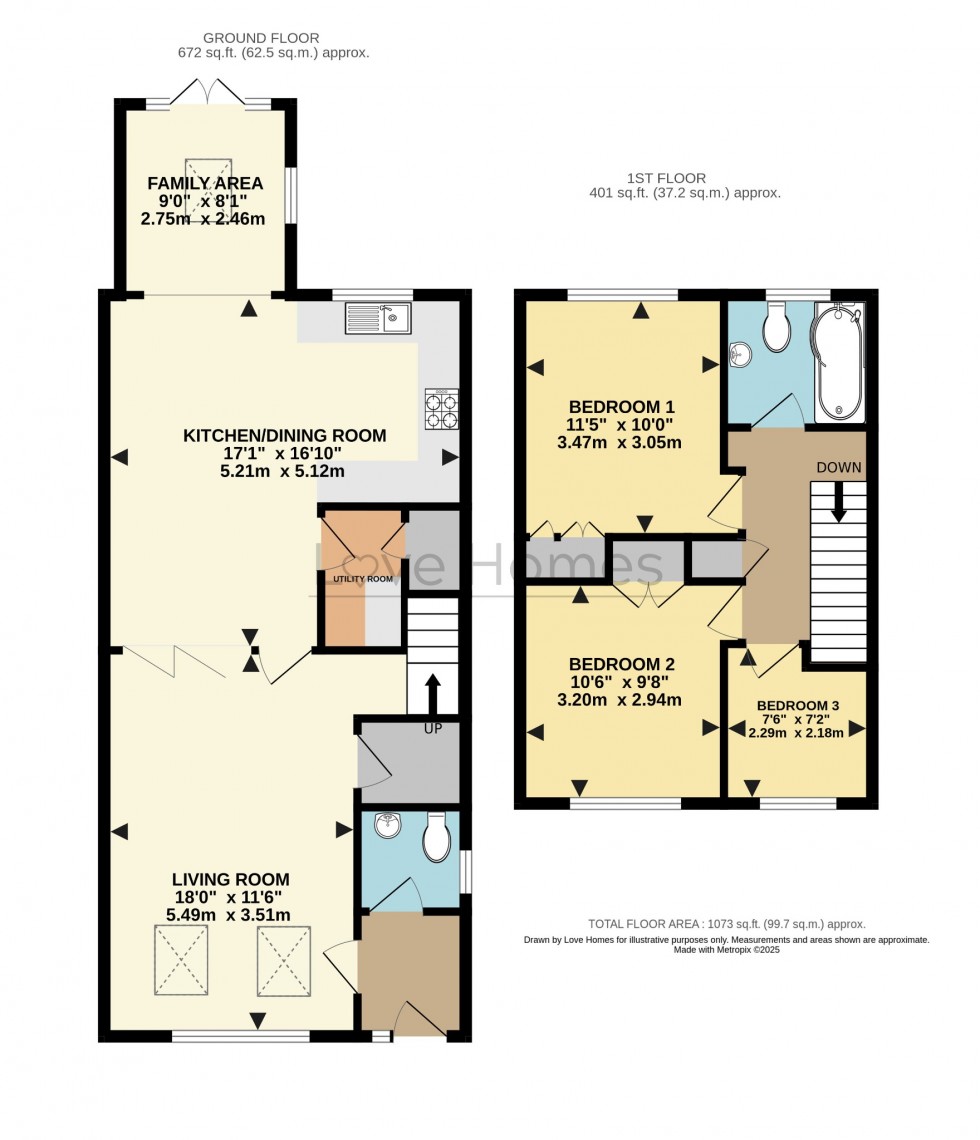 Floorplan for Trent Avenue, Flitwick